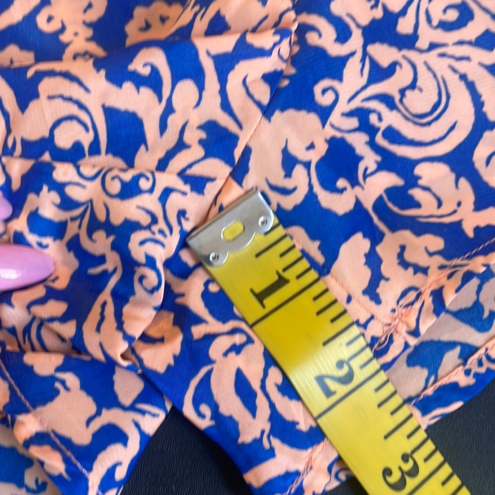 Francesca’s Blue, Peach,Romper, short set onsie,halter, button up, size small - Picture 9 of 16